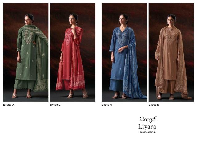 Ganga liyara 4663 wholesale ladies dress material suppliers in surat  - wholesale export